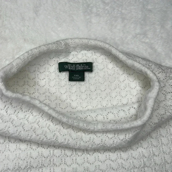Wild Fable Mock Turtleneck Pointelle Pullover Sweater Off White Size XXL - Picture 5 of 8